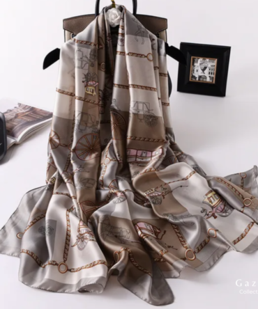 Victorian Carriage Grey Scarf – Luxury Women’s Hijab Collection