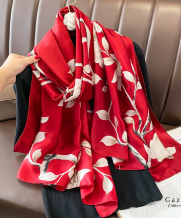 Ruby Woo Rose Silk Scarf – Luxury Women’s Collection