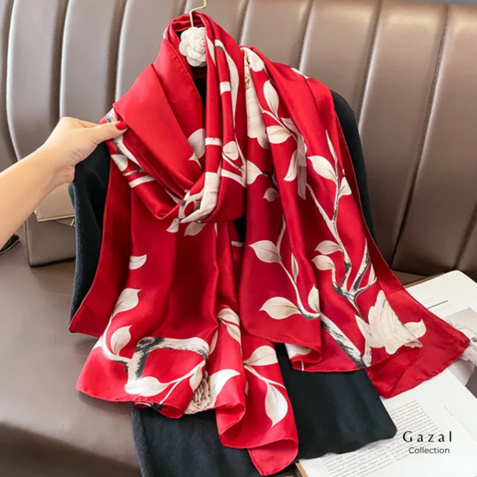 Ruby Woo Rose Silk Scarf – Luxury Women’s Collection