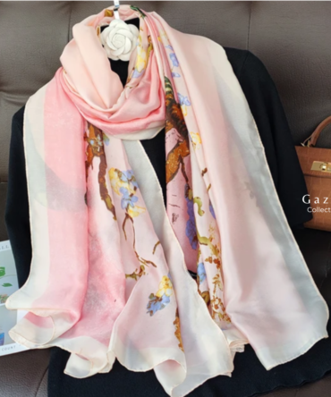 Sakura Bloom Pink Silk Scarf – Luxury Women’s Collection