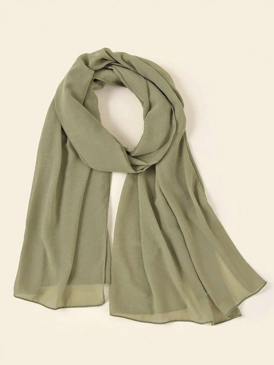 Buy Online Olive Green Chiffon Georgette Hijab