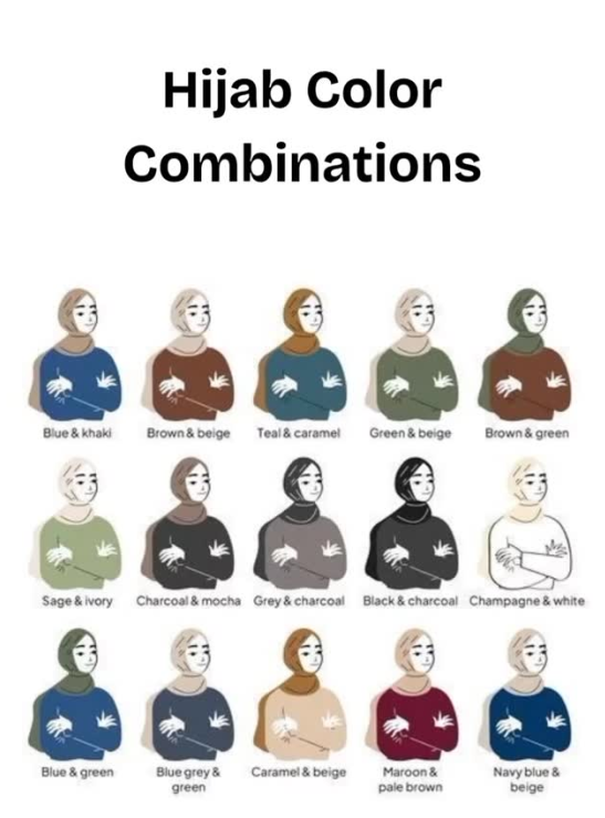 hijab and Scarves color combination guide