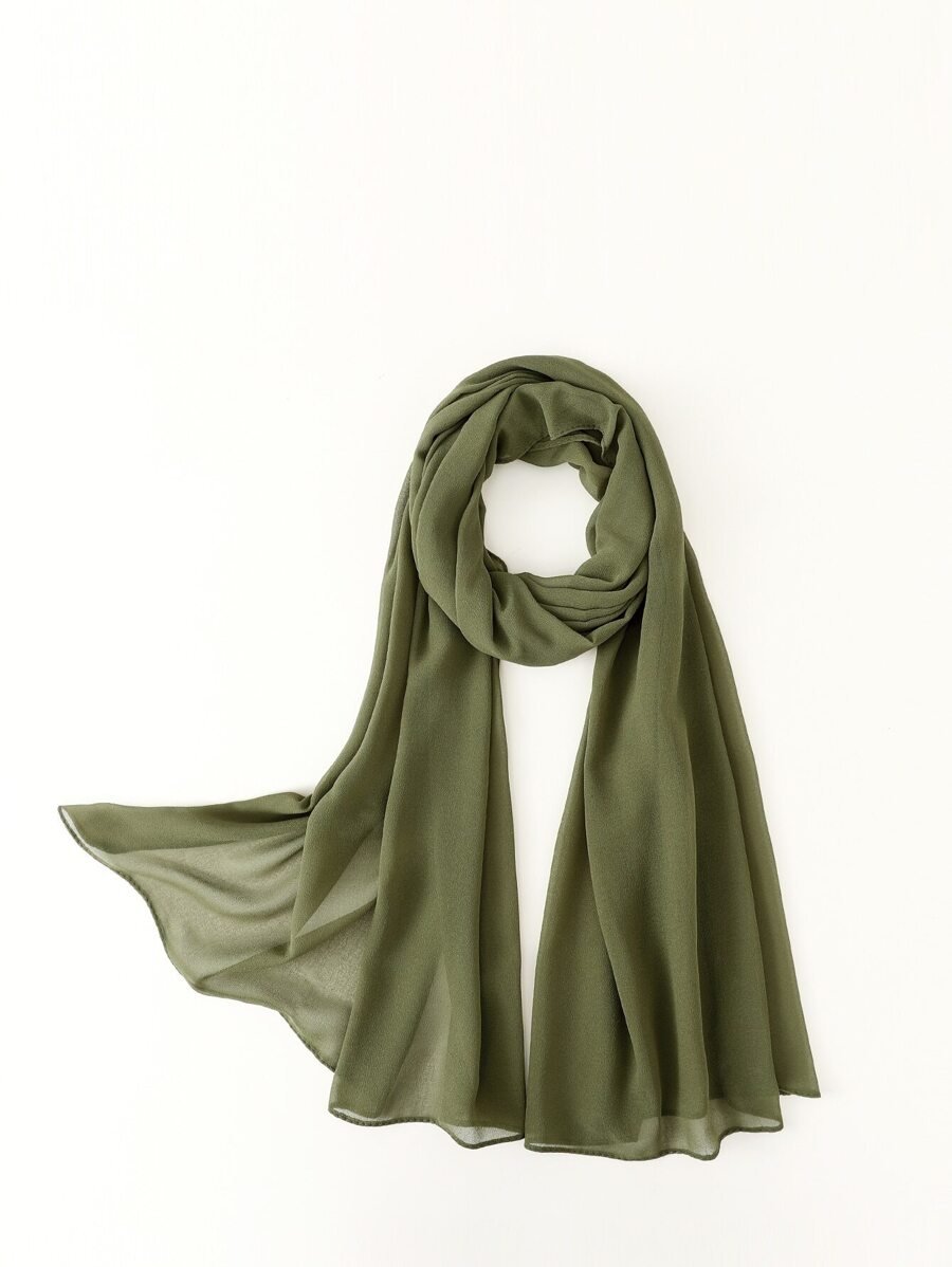 Army Green Chiffon Georgette scarf