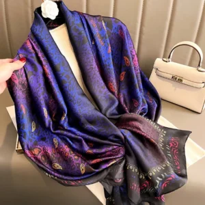 Midnight Majesty Royal Blue Silk Scarf