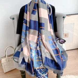 Wild Blue Nautical Elegance Silk Scarf